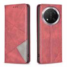 For Honor X9c 5G Global Rhombus Texture Magnetic Leather Phone Case(Red) - 1