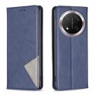 For Honor X9c 5G Global Rhombus Texture Magnetic Leather Phone Case(Blue) - 1