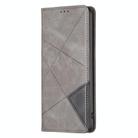 For Honor X8c 4G Rhombus Texture Magnetic Leather Phone Case(Grey) - 2
