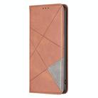 For Honor X8c 4G Rhombus Texture Magnetic Leather Phone Case(Brown) - 2