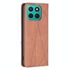 For Honor X8c 4G Rhombus Texture Magnetic Leather Phone Case(Brown) - 3