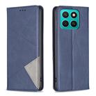For Honor X8c 4G Rhombus Texture Magnetic Leather Phone Case(Blue) - 1