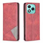 For Honor 400 Lite Rhombus Texture Magnetic Leather Phone Case(Red) - 1