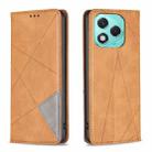 For Honor 400 Lite Rhombus Texture Magnetic Leather Phone Case(Yellow) - 1