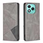 For Honor 400 Lite Rhombus Texture Magnetic Leather Phone Case(Grey) - 1