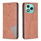 For Honor 400 Lite Rhombus Texture Magnetic Leather Phone Case(Brown) - 1