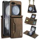 For Samsung Galaxy Z Flip5 5G DG.MING M2 Series Card Bag Magnetic Leather Phone Case(Coffee) - 1