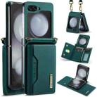 For Samsung Galaxy Z Flip5 5G DG.MING M2 Series Card Bag Magnetic Leather Phone Case(Green) - 1