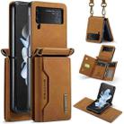 For Samsung Galaxy Z Flip4 5G DG.MING M2 Series Card Bag Magnetic Leather Phone Case(Brown) - 1
