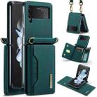 For Samsung Galaxy Z Flip4 5G DG.MING M2 Series Card Bag Magnetic Leather Phone Case(Green) - 1