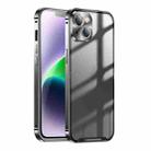 For iPhone 15 Frosted Metal Phone Case(Black) - 1