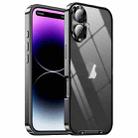 For iPhone 16 Plus Frosted Metal Phone Case(Black) - 1