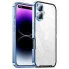 For iPhone 16 Plus Frosted Metal Phone Case(Blue) - 1