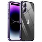 For iPhone 16 Plus Frosted Metal Phone Case(Purple) - 1