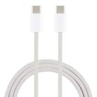 1m USB-C / Type-C to Type-C Macaron Braided Charging Cable(Grey) - 1