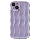 For iPhone 15 Plus Wave Texture Bright TPU Phone Case(Purple) - 1