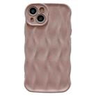 For iPhone 15 Plus Wave Texture Bright TPU Phone Case(Apricot) - 1