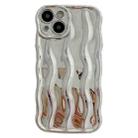 For iPhone 15 Plus Wave Texture Bright TPU Phone Case(Silver) - 1