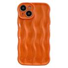 For iPhone 15 Plus Wave Texture Bright TPU Phone Case(Orange) - 1