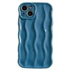 For iPhone 15 Wave Texture Bright TPU Phone Case(Sea Blue) - 1