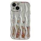 For iPhone 15 Wave Texture Bright TPU Phone Case(Silver) - 1