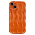 For iPhone 15 Wave Texture Bright TPU Phone Case(Orange) - 1