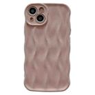 For iPhone 14 Plus Wave Texture Bright TPU Phone Case(Apricot) - 1