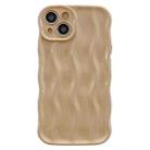 For iPhone 14 Plus Wave Texture Bright TPU Phone Case(Khaki) - 1