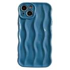 For iPhone 14 Plus Wave Texture Bright TPU Phone Case(Sea Blue) - 1