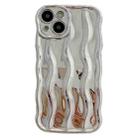 For iPhone 14 Plus Wave Texture Bright TPU Phone Case(Silver) - 1