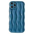 For iPhone 14 Pro Wave Texture Bright TPU Phone Case(Sea Blue) - 1