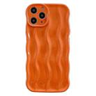 For iPhone 14 Pro Wave Texture Bright TPU Phone Case(Orange) - 1