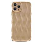 For iPhone 14 Pro Max Wave Texture Bright TPU Phone Case(Khaki) - 1