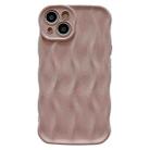 For iPhone 13 Wave Texture Bright TPU Phone Case(Apricot) - 1