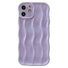 For iPhone 12 Wave Texture Bright TPU Phone Case(Purple) - 1