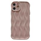 For iPhone 12 Wave Texture Bright TPU Phone Case(Apricot) - 1