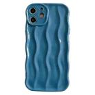 For iPhone 12 Wave Texture Bright TPU Phone Case(Sea Blue) - 1