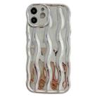 For iPhone 12 Wave Texture Bright TPU Phone Case(Silver) - 1