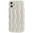 For iPhone 12 Wave Texture Bright TPU Phone Case(Milky White) - 1