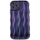 For iPhone 12 Pro Max Wave Texture Bright TPU Phone Case(Dark Purple) - 1