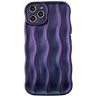 For iPhone 11 Pro Max Wave Texture Bright TPU Phone Case(Dark Purple) - 1