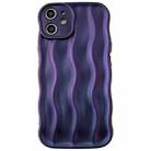 For iPhone 11 Wave Texture Bright TPU Phone Case(Dark Purple) - 1