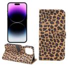 For iPhone 15 Pro Max Leopard Pattern Horizontal Flip Leather Phone Case(Yellow) - 1