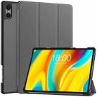 For Teclast T50 Pro Custer Solid Color 3-Fold Stand Leather Tablet Case(Grey) - 1