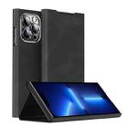 For iPhone 13 Pro Magnetic Napa Texture Leather Phone Case with Holder(Black) - 1