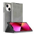 For iPhone 13 Magnetic Napa Texture Leather Phone Case with Holder(Grey) - 1