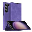 For Samsung Galaxy S23 5G Magnetic Napa Texture Leather Phone Case with Holder(Purple) - 1