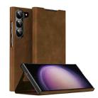 For Samsung Galaxy S23 5G Magnetic Napa Texture Leather Phone Case with Holder(Brown) - 1