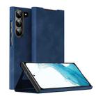 For Samsung Galaxy S22 5G Magnetic Napa Texture Leather Phone Case with Holder(Blue) - 1
