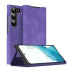 For Samsung Galaxy S22 5G Magnetic Napa Texture Leather Phone Case with Holder(Purple) - 1
